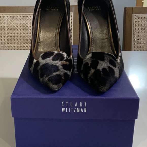 Stuart Weitzman Black and Brown Leopard pumps, size 10m - Picture 2 of 7